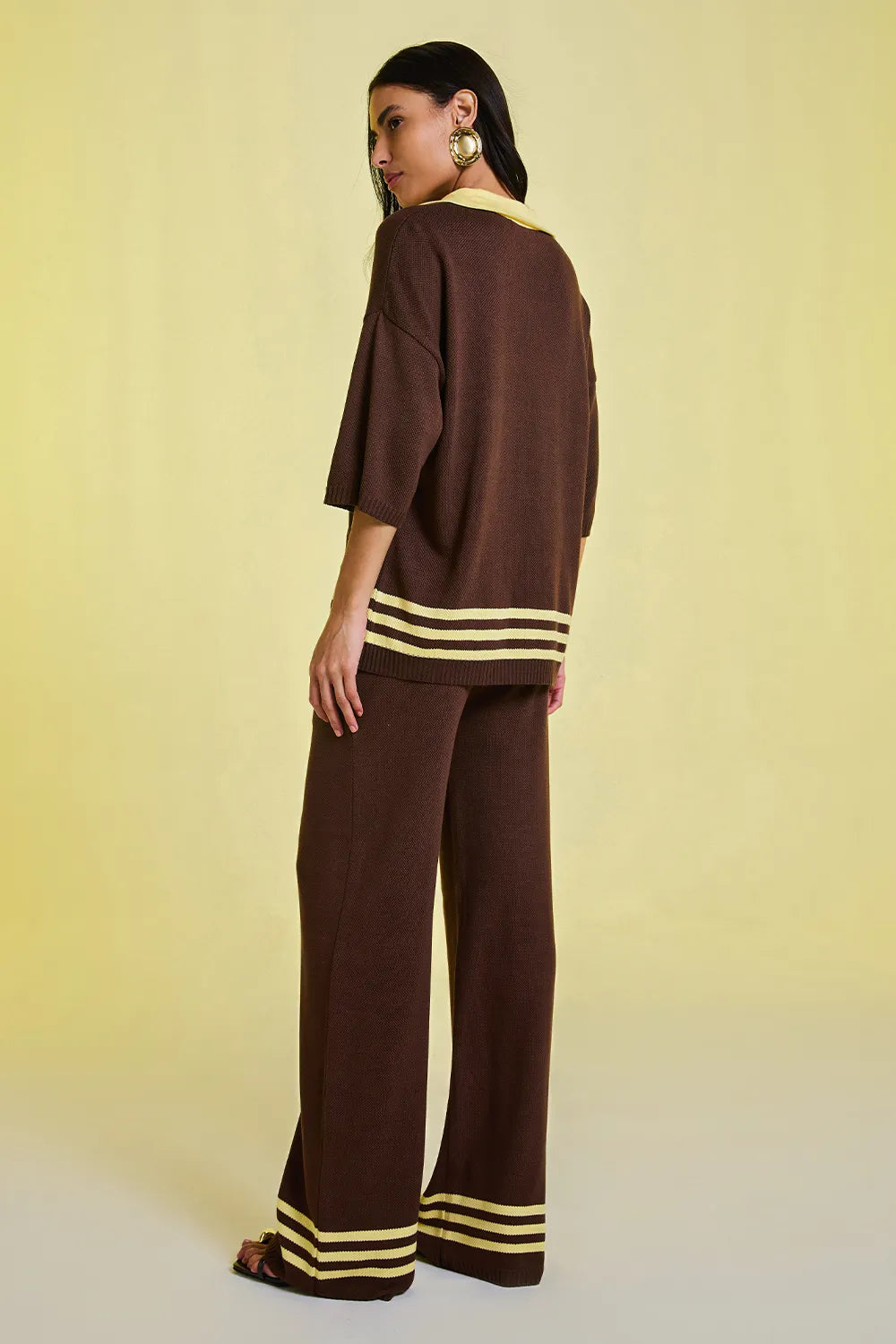 Conjunto Tricot Adriana Cacau e Amarelo Manteiga