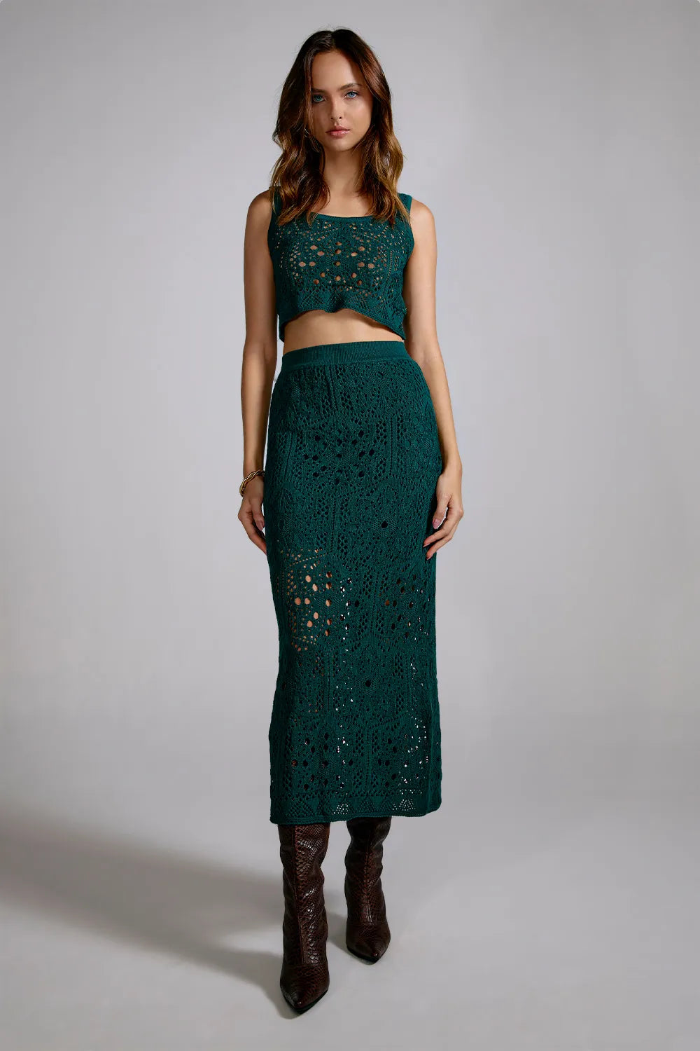 Conjunto Tricot Olivia Verde Ônix