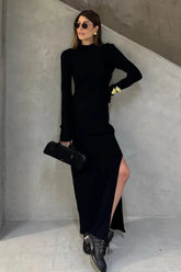 Vestido Tricot Longo Cibele Preto