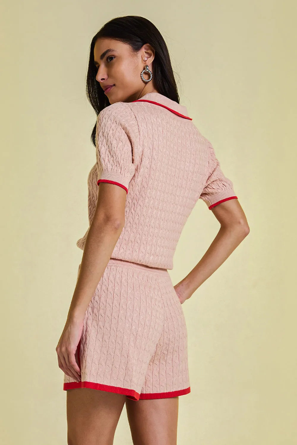Conjunto Angelina Camisa + Shorts Rosa Ballet e Vermelho
