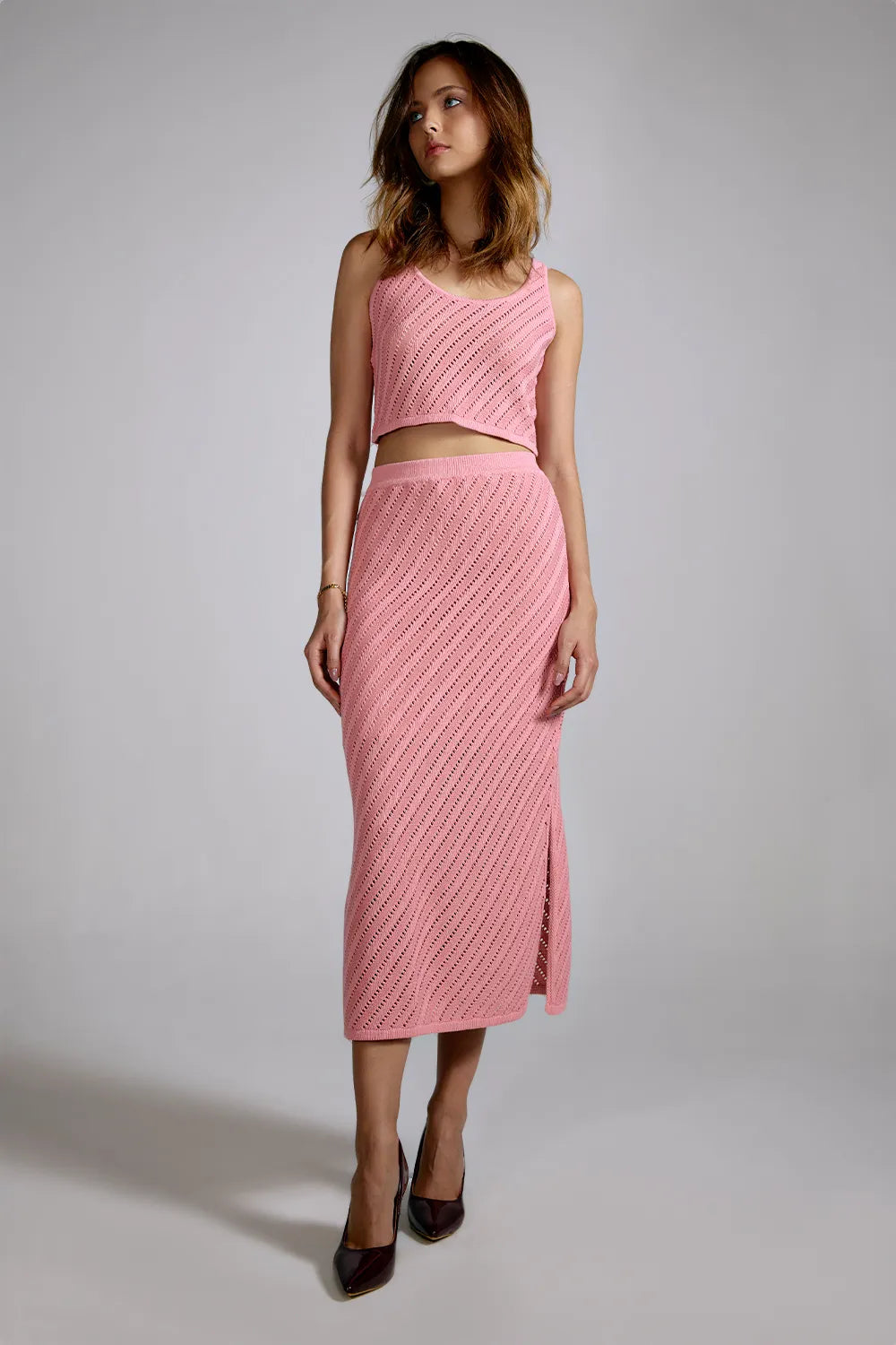 Conjunto Tricot Martina Pink Chá