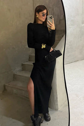 Vestido Tricot Longo Cibele Preto