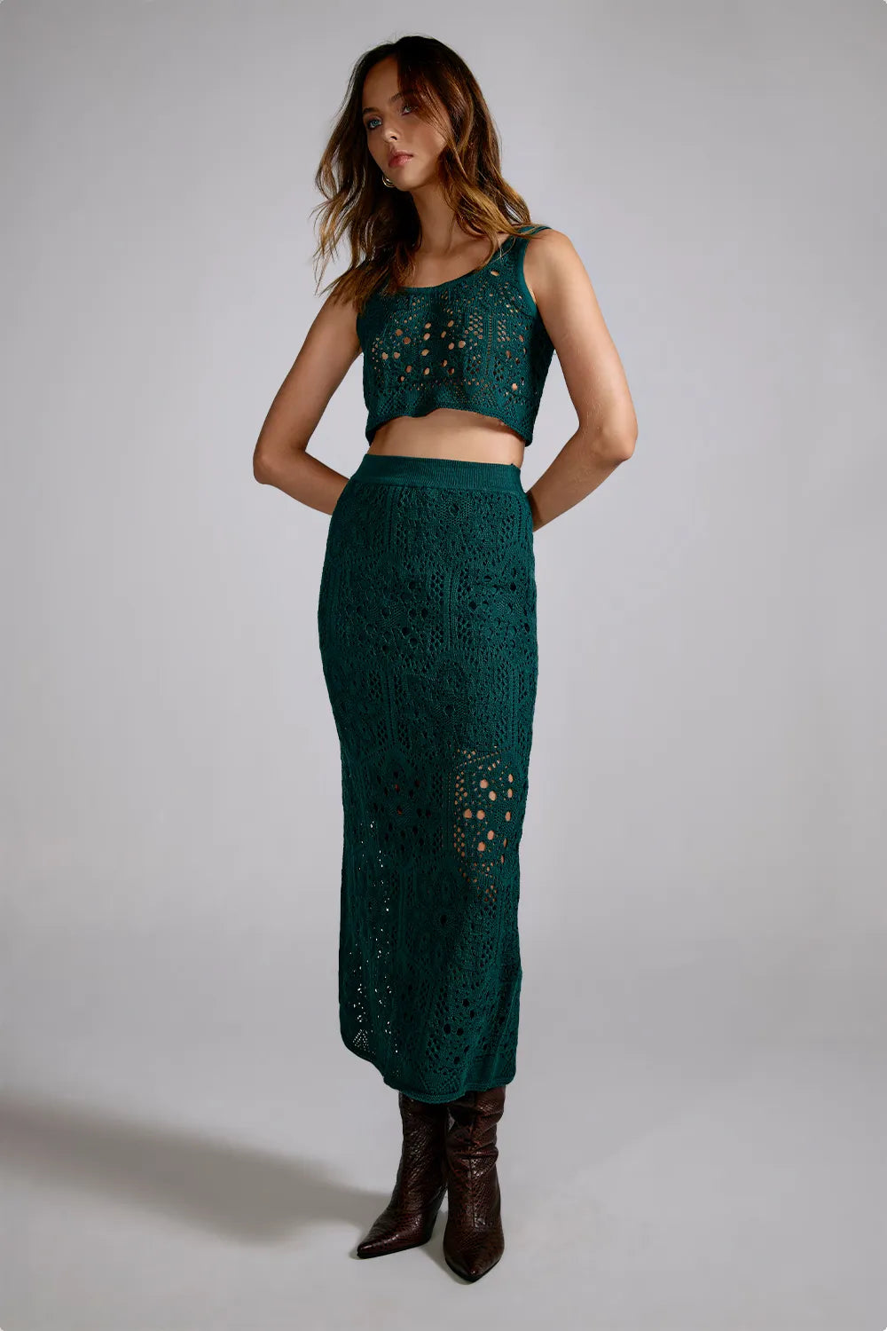 Conjunto Tricot Olivia Verde Ônix